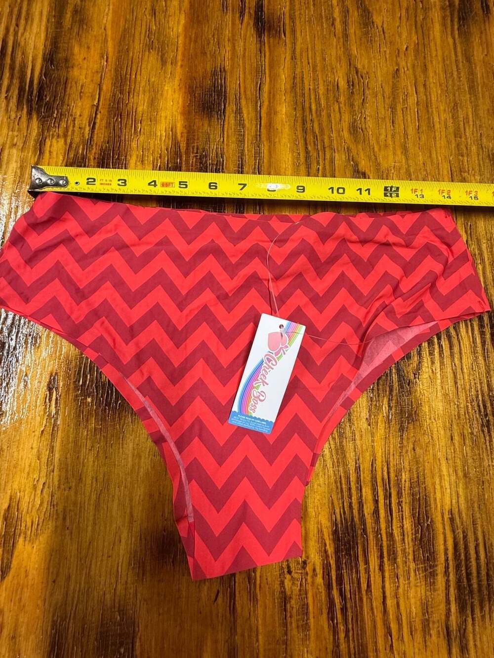 Cheek Boss Red Chevron Pattern Women's Underwear Size XL New with Tags